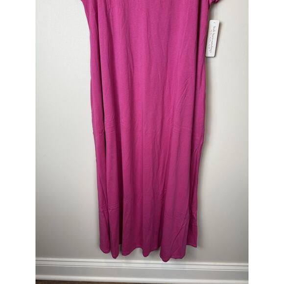 NWT Soft Surroundings Santiago Maxi Dress Fuchsia Pink Pockets Minimalist 1X XL - Picture 3 of 6
